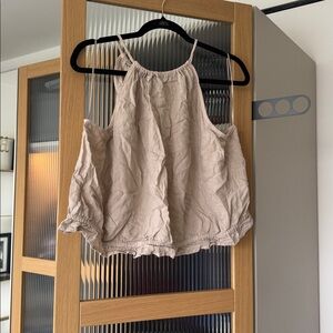 Pilcro CROPPED LINEN HALTER TOP
